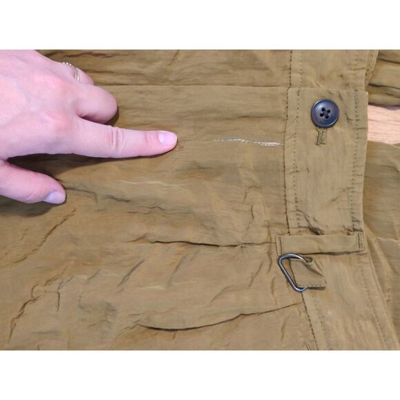 RTR Madewell Green Wide Leg High Rise Pleated Drapey Loose Cargo Pants Size 12 - Picture 4 of 13